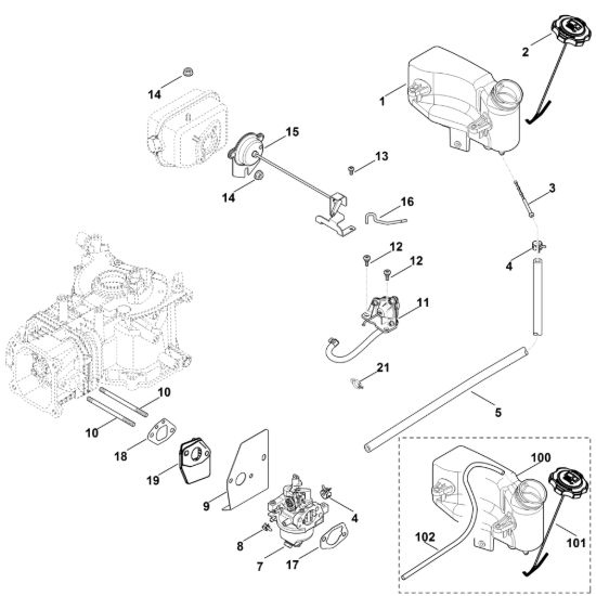 Picture of G - Carburatore, condotto carburante XT-800 (XT800-3090)